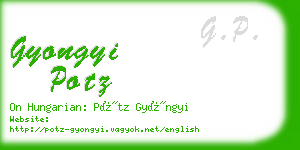 gyongyi potz business card